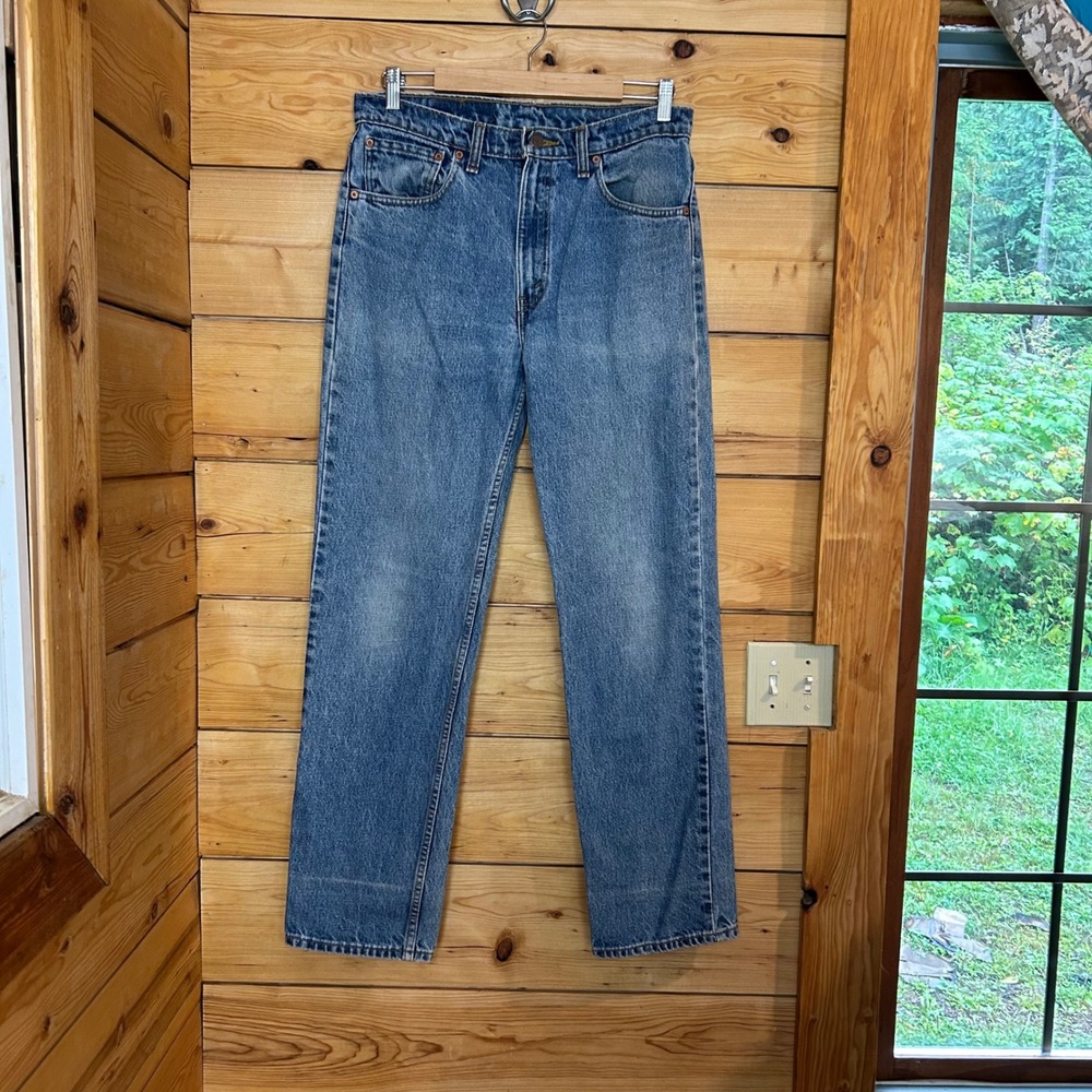Vintage 516 Slim Fit Straight Leg Jeans Mens 34x32 Blue Denim 90s Levi's